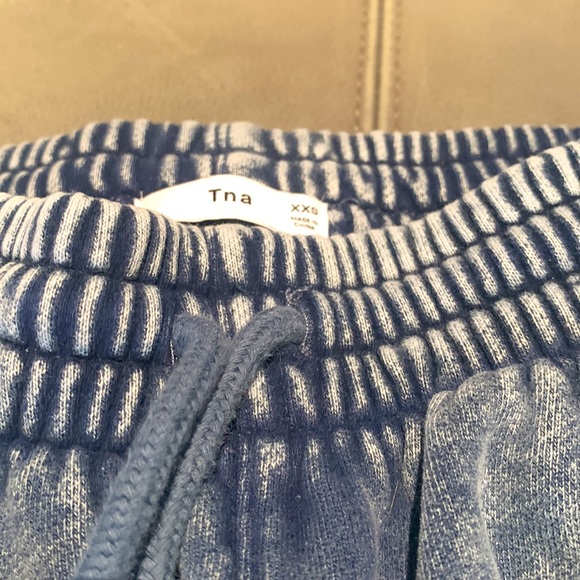 Aritzia TNA Sweatpants.  Jean-like fleece jogger.  Denim blue.  Size XXS - Picture 2 of 5